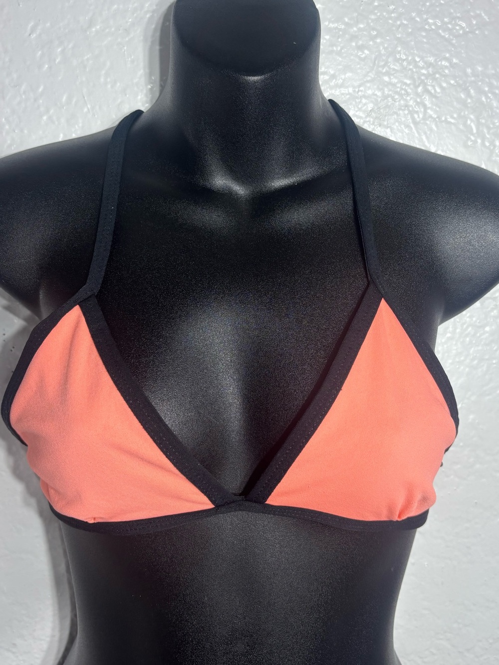 Jolyn women’s medium coral triangle bikini top strappy tie back